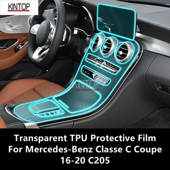 Pre Mercedes-Benz Classe C Kupé 16-20 C205 Interiéru Vozidla stredovej Konzoly Transparentné TPU Ochranný Film Anti-scratch Opravy Film