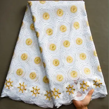 Bavlna Afriky Nigérijský Čipky Textílie S Kamene 2023 Vysoko Kvalitné Švajčiarske Voile Čipky Vo Švajčiarsku Pre Svadobné Party Šaty S3467