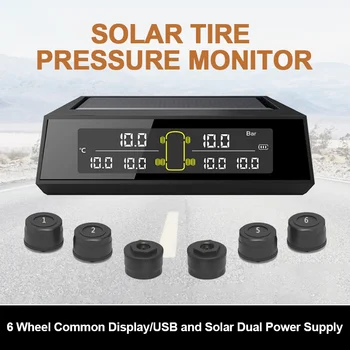 Sledovanie Tlaku v pneumatikách Systém, LCD Digitálny Displej Wireless Solar Power TPMS Monitorovanie Tlaku v Pneumatikách Rozsah Externých Snímačov