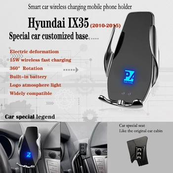 Pre obdobie 2010-2015 Hyundai IX35 Auto Držiaka Telefónu Bezdrôtové Nabíjanie 15W Mobilné Telefóny Mount Držiak Navigácie GPS Podpora 360