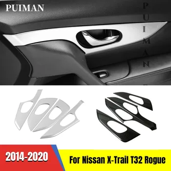 4 KS ABS Plast Chrome Auto Vnútorné Dvere, Rukoväť Miska Výbava Nálepky Príslušenstvo Pre Nissan X-Trail X Trail T32 Rogue 2014 2015-2020