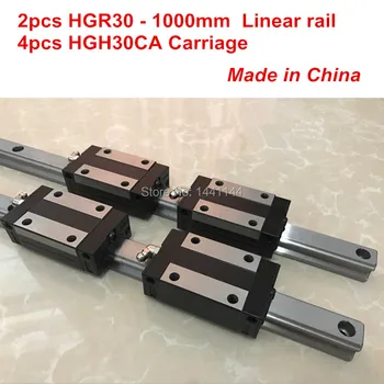 HGR30 lineárne sprievodca: 2 ks HGR30 - 1000mm + 4pcs HGH30CA lineárne blok prepravu CNC časti