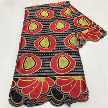Nový Dizajn 5 Metrov Afriky Čipky Textílie 2023 Vysoko Kvalitné Švajčiarske Voile Výšivky Nigérijský Bavlna Čipky Pre Šiť Svadobné Party Šaty