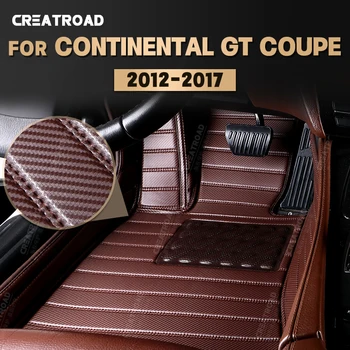 Vlastné Uhlíkových Vlákien Podlahové Rohože Pre Bentley Continental GT Coupe 2012-2017 13 14 15 16 Nohy Koberec Auto Interiérové Doplnky