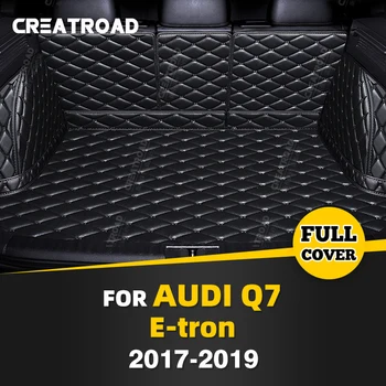 Auto Plné Pokrytie Kmeňa Rohože Pre Audi Q7 E-Tron 2017-2019 18 Kufra Auta Kryt Pad Interiéru Cargo Líniové Chránič Príslušenstvo