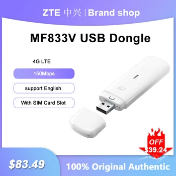 Pôvodné ZTE MF833V Modem Stick 4G Wifi Sim Karty 150Mbps Prenosné USB Dongle Vrecku Hotspot Pre Domáce Kancelárie Bezdrôtový Adaptér