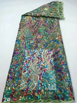 2023 Green Elegantný Afriky Korálkové Čipky Textílie Luxusné Nigérijský Flitrami Francúzsky Výšivky, Čipky A Tylu Textílie Couture Materiel