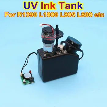 L805 Tlačiarne UV Atrament Box R1390 Biely Atrament Box Nádrž S Miešačky vzduchový filter Atrament Úrovni Alarm Epson L800 L1800 Atramentu S Zmiešavač