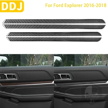 Pre Ford Explorer 2016-2018 Príslušenstvo Uhlíkových Vlákien Interiér Vnútorné Dvere Pás Čalúnením Dekorácie-Nálepky