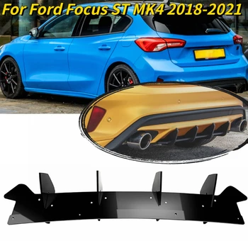 Pre Ford Focus ST MK4 2018 2019 2020 2021 Lesklý Čierny Auto Zadný Nárazník Pery Spojler, Difúzor Splitter Chránič Auto Styling