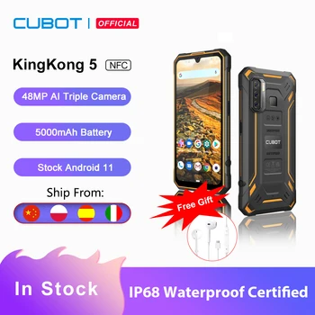 Robustný Telefón, Vodotesný IP68 Smartphone Cubot KingKong 5, 5000mAh, 48MP Triple Fotoaparát, Android 11, NFC, 4GB+32GB TVÁR Odomknúť ID