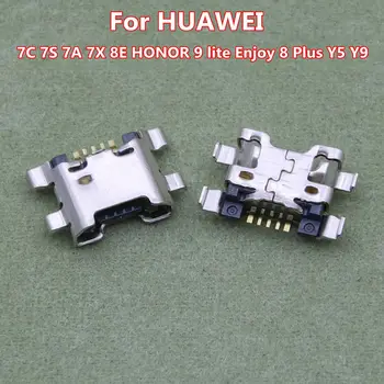 10-100KS Micro USB Konektor Nabíjania Zásuvky Port Konektor Dock Konektor 5pin Pre HUAWEI 7C 7S 7A 7X 8E ČESŤ 9 lite teraz 8 Plus Y5 Y9