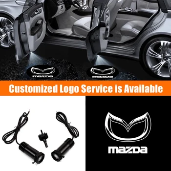 2 ks Káblové Nová Mazda Logo Dvere Auta Vitajte Pedál Svetlá Projektor Tieň Ghost pre CX5 RX7 MX5 CX9 Gadget Dekorácie, Doplnky