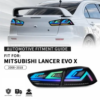 Na Mitsubishi Lancer EVO X 2007 - 2018 LED zadné svetlá, Spustenie Animácie DRL Sekvenčné Signál E-známky zadné Svetlo Lampy Montáž