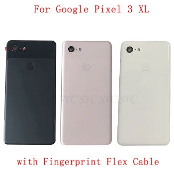 Originál Kryt Batérie Späť Dvere Bývanie Prípade Pre Google Pixel 3XL Zadný Kryt s Odtlačkov prstov Flex Kábel Logo Opravy Dielov