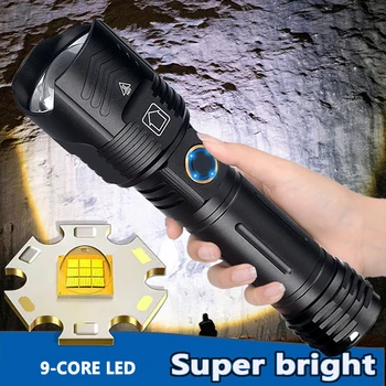 P160 LED Baterka USB Nabíjanie Silné Svetlo Vhodné Hliníkovej Zliatiny High-Power Power meter Teleskopická so Zameraním Baterka