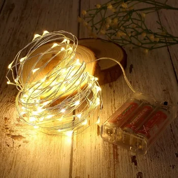 5-30 M LED Rozprávkových Svetiel na batériový Medený Drôt Garland String Svetlá Vonkajšie Záhradné Párty Svadobné Osvetlenie, Vianočná Výzdoba
