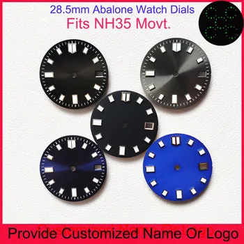 NH35 Abalone Watch Dials 28.5 mm Custom S Logom DIY Logo Zelený Svetelný Dial Muži Hodinky púzdro z Nerezovej Ocele Časti Japonska Pohyb