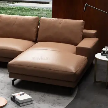 Moderný nábytok do obývacej izby kožená sedačka custom color (vlastné farby tvaru L high-end svadobné šaty hotel studio apartmán veľký gauč