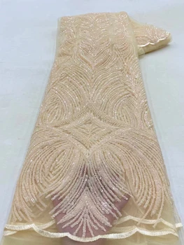 DUOFEIYA nových Prírastkov 2023 Afriky High-end korálkové čipky textílie francúzsky ťažké flitrami čipky textílie pre svadobné party šaty
