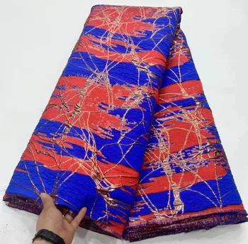 Luxusné francúzske Žakárové Čipky Textílie 2023 Nových Afrických Brocade Tylu Čipky Tkaniny pre Šitie Ženy Midi Party Šaty