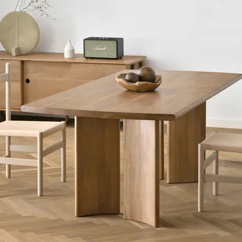 Výrobok je možné prispôsobiť.Nordic masívneho dreva jedálenský tableHome obývacia roomSimple obdĺžnikový multi-osoba, jedálenský tableHomestay