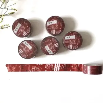 Vintage Rastlín Kvetinový Červená Washi Pásky pre Karty, Takže DIY Scrapbooking Plán Dekoračné Nálepky