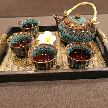 Čaj Nastaviť Salón Krásy Kanvica Juhovýchodnej Ázie Štýl Čaj Nastaviť Voňajúce Čaj Nastaviť