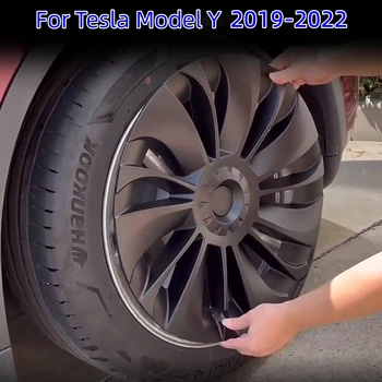 4pcs 19 Palcový Hubcap Pre Tesla Model Y 2019-2022 Hub Spp Úplné Pokrytie Auto Príslušenstvo, Náhradné Koleso s diskom Spp Auta Automobilový Hubcap