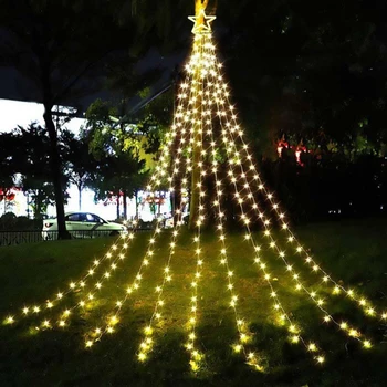 LED Päť-Špicaté Hviezdy Svetlá Koncové Vodopád Meteor Svetlá Vonkajšie Záhradné Dovolenku Dekorácie Sviatok Vianočný Darček