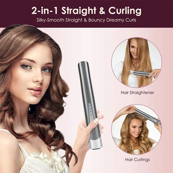 Bezdrôtové Kulma Mini Hair Straightener 2 V 1 Ploché Žehličky Prenosné Usb Keramické Narovnanie Vlasov Žehličky Kulma