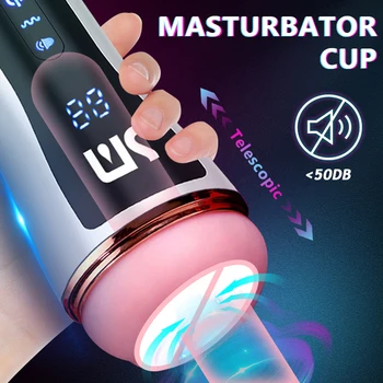 Masturbator pre Mužov Automatické Sania Muž Stroj Ústne Vaginálne Penis Vibrátor sexuálnu Hračku pre Mužov Masturbácia Pohár Blowjobs Stroj