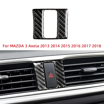 Carbon Fiber Štýl Auto Doplnky Interiéru Varovanie Lampa Tlačidlo Výbava Kryt ABS Pre Mazda 3 Axela 2013 2014 2015 2016 2017 2018