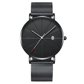 2023 Minimalistický pánske Módne Hodinky Jednoduché Mužov Business Ultra Tenké Náramkové hodinky z Nerezovej Ocele Oka Pásu Kalendár Quartz Hodinky
