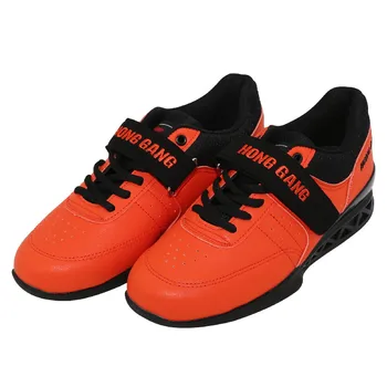 Orange Mens Deadlift, Topánky Veľkosť 36-45 Ženy Gym Fitness Squat Topánky Háčik Slučky Vzpierania Tenisky, Podpätok 3,5 cm