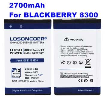 LOSONCOER 2700mAh C-S2 Pre Blackberry Curve 8700 8300 8310 8320 8330 8520 8703E 9300 9330 8530 Vysoká Kapacita Batérie~Na Sklade