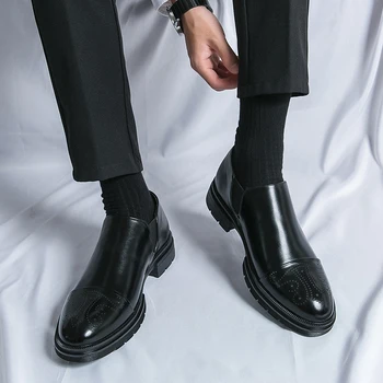 Nové Brock rezbárstvo dizajn obuv muži business bežné mužov formálne oblečenie nohy na sebe lenivý svadobné topánky