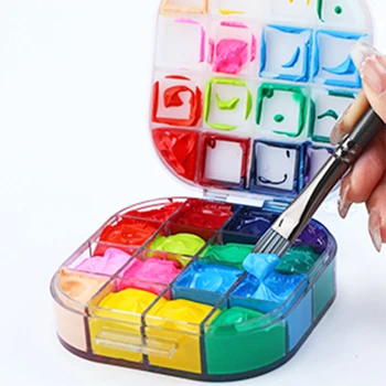 Superior 16Grid Zapečatené Hydratačné Farba panelu Skladanie na Palety Pigment Úložný Box pre Akvarel olejomaľba Umelecké potreby