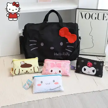 Kawaii Hello Kitty Sanrio Taška Cez Rameno Skladacie Duffel Taška Nepremokavé Messenger Bag, Vozík Cestovná Taška Veľkokapacitný Úložný Vak