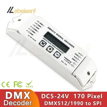Nové Signálu DMX512 Dekodér 12A DC 5V 12V 24V DMX512/1990 až SPI TTL Stmievanie Menič Signálu pre RGB RGBW LED Pxel Svetla Strip