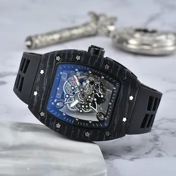 Najluxusnejších vydlabaných spodnej obchodnej značky automatické 3 ihly pohybu RM quartz hodinky high-end pánskych a dámskych hodiniek