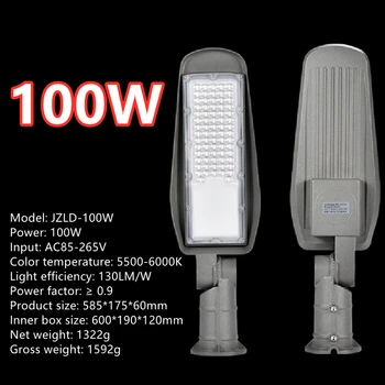 5500K 50/100W AC85-265V Vodeodolné IP65 Vonku Vysoká-Stĺp Lampa Pouličného osvetlenia Pre Cestnú Dvore Vonku Osvetlenie