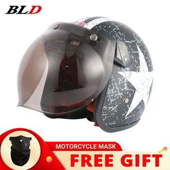 BLD181 Retro 3/4 Motocyklové Prilby DOT Schválené Motorku, Moto Motocross Otvorené Tvár casco Cafe Racer Muži Ženy 