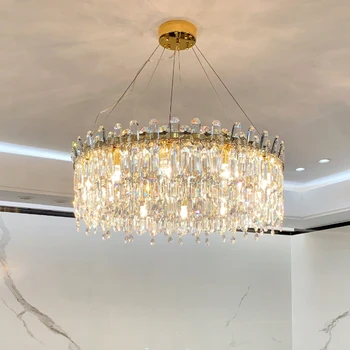 Luxusné Crystal LED Prívesok Svetlá Domov Villa Obývacia Jedáleň Osvetlenie Interiéru Lesk Luster Krytý Spálňa Svetlá Zariadenie