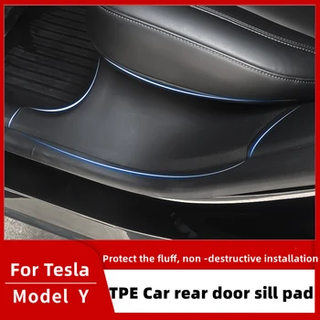 Auto Zadné Dvere Parapetné Pad Pre Tesla Model Y 2022 TPE Interiéru Prah Anti-špinavé Ochranný Kryt Tesla Model Y 2023 Príslušenstvo