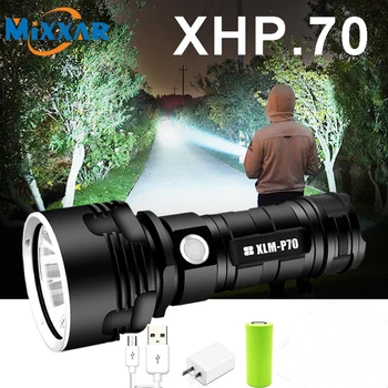 ZK5 Super Výkonné LED Baterka L2 XHP50 Taktické Pochodeň USB Nabíjateľné Linterna Vodotesné Svietidlo s Extrémne Svetlé Svietidla, Camping