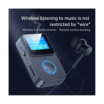Bluetooth 5.0 Audio Prijímač Podpora TF Kariet, MP3 Prehrávač Lossless FM Vysielač Diaľkového Ovládania Bezdrôtové Audio Adaptér