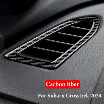 2 ks Auto-styling Pre Subaru Crosstrek 2024 Uhlíkových Vlákien Klimatizácia Zásuvky Otvor Kryt Výbava Interiérové Doplnky Nálepky