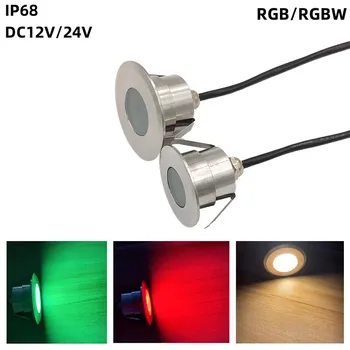24V IP68 Vodotesné exteriérové LED Podvodná Svetla RGBW Zapustené Nerezové 1W 3W Záhrada Palube Bazén, Fontány Podzemné Lampa